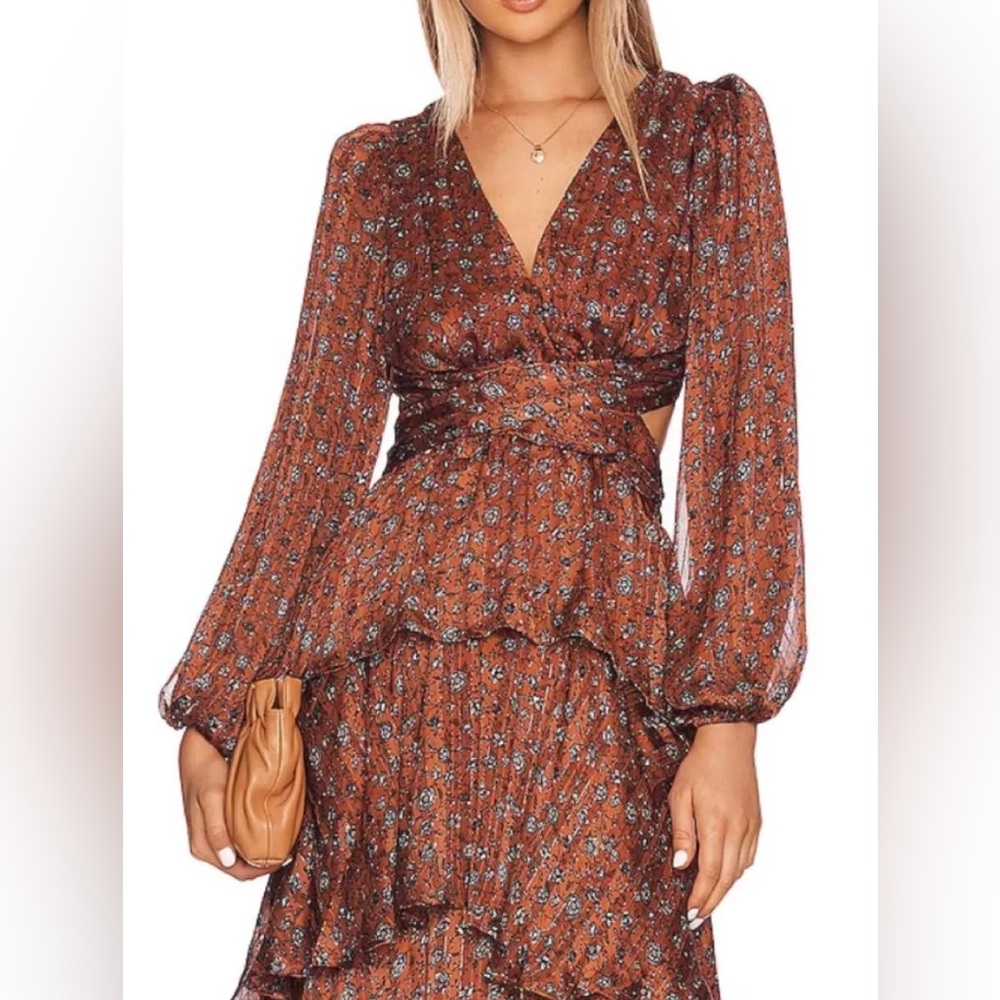 ASTR the label Elegant Brown Floral Maxi Dress - Picture 2 of 5